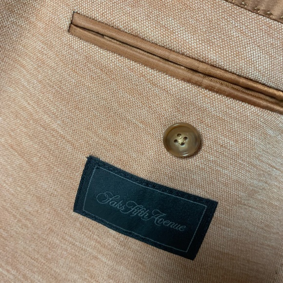 Loro Piana x Saks Fifth Avenue Chiffon Orange Wool Sport Coat Italy 46 L - Picture 8 of 15